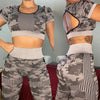 Seamless Camouflage Yoga Set