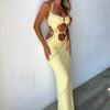 Knitted Halter Slim Maxi Dress