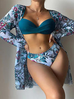 Floral Three Piece Bikini Set