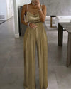 Metallic Wide Leg Jumpsuit